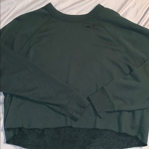 Aerie Distressed Crop Sweatshirt